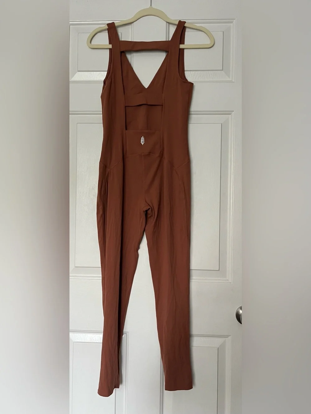 FP Movement by Free People Rust-Brown Cutout Back Jumpsuit - Picture 6 of 9